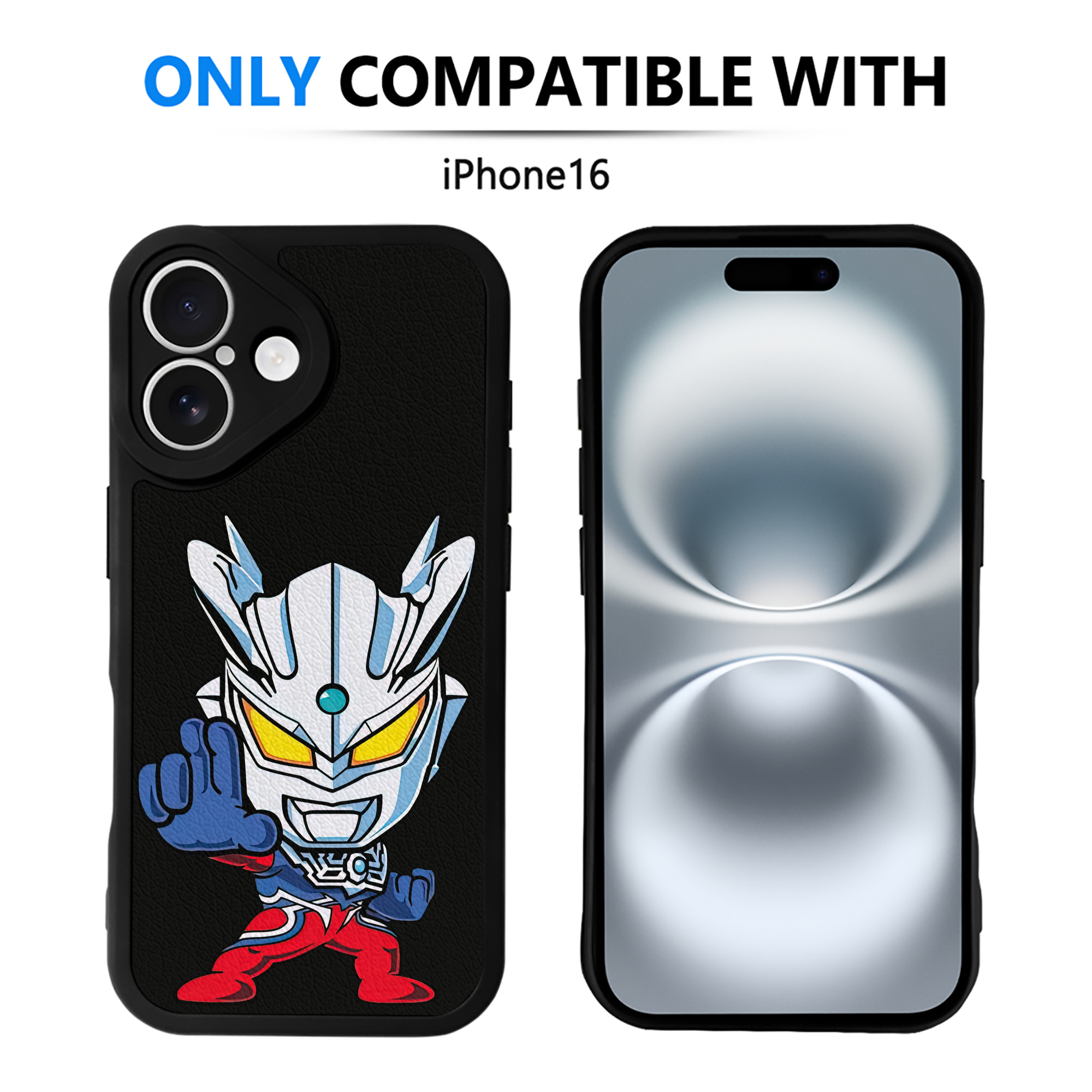 （画像用） ウルトラマン Ultraman 【iPhone 16シリーズ対応】シリコンスマホケース（レザー調） 材質：シリコン